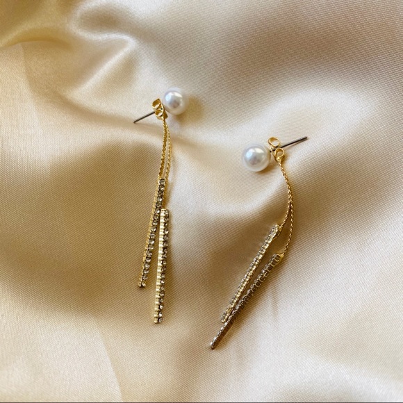 💕Last one Faux Pearl Wire Threader Thread Earrings - Picture 6 of 9